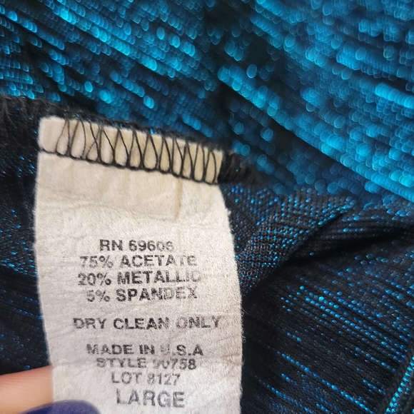 STAR CCC Vintage Metallic Aqua Weave Crop Top - Picture 4 of 4